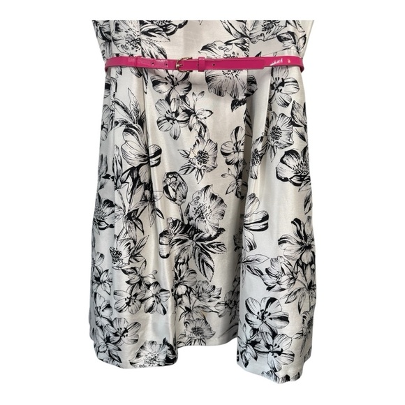 Jessica Howard Black Floral Tulle Full Skirt Fit & Flare Knee length dress 12 - Picture 7 of 15